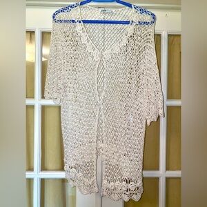 Elegant White Crochet Women Sweater